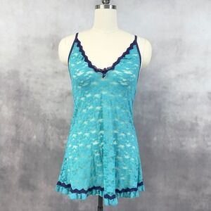Caprice‎ Lace Babydoll Chemise Slip Dress Size M Fairy Coquette Romantic Dainty